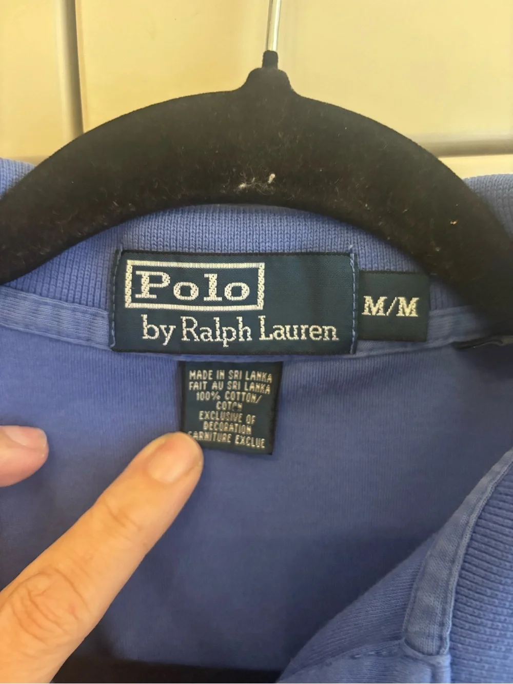 Ralph Lauren Men’s Blue Polo Shirt with Red Pony Logo medium